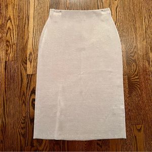 424 Fifth Lord & Taylor Silver Pull-On Knit Skirt